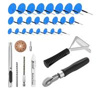ZERINT Tyre Repair Patch Tool Kit - 24PCS Tyre Patch Plugs (36/46 / 60 mm) with Tungsten Buffing Wheel, Twist Drill Bits, Inner Liner Scraper & Patch Roller for Puncture Car Truck Bus Tractor Vehicle