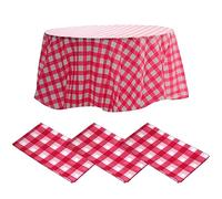 ZeriTlolen 3 Packs Round Disposable Table Cloth 84" Plastic Disposable Round Coffee Table Cloth Table Cover for Wedding Banquet Restaurant Buffet Parties and Camping