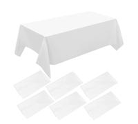 ZeriTlolen 6 Packs White Table Cloth Party | 54x108 inch | White Plastic TableCover Party | Plastic Tablecloth | Party Disposable TableClothes for Partie
