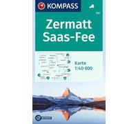 KOMPASS Hiking Map Zermatt / Saas Fee (117) – marked hiking trails and huts