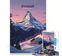 Zermatt Switzerland Mountain View Adults 1000 Pieces Puzzle Mental Focus Game Premium Laser Cut Quality Family Fun Night Activity (38x26cm)