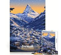 Zermatt Switzerland Mountain Village 1000 Teenager Pieces Jigsaw Puzzle Brain Development Unwind Easily Clean Join Warm Xmas Gift (38x52cm)