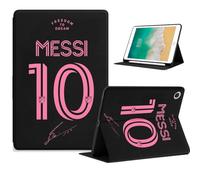 ZERMU Case for iPad 10.2 Inch 9th Generation 2021, Mess%i #10 Argentina Soccer Shockproof Magnetic Cover [Auto Sleep/Wake] with Pencil Holder, Multi-Angle Stand, Adjustable Kickstand