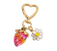 Zernavith 1Pc Strawberry Keychain,Cute Strawberry Bag Charms for Women Girls Bow Heart Key Chains,Strawberry Themed Key Charm Accessories for Handbags Bag Purse Wallet Cellphone Car