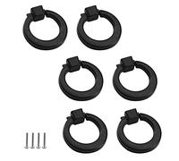 Zerniple Solid Aluminum Alloy Flush Ring Pull Cupboard Handle Invisible Door Knob for Kitchen Cabinet Drawer Wardrobe (6 Pieces)