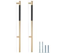 Zernmiarder Knurled Cabinet Pulls 6 Pack, 16 Inch Long Cabinet Handles Metal Door Pulls, Kitchen Drawer Pull Knurled Dresser Handles - 10" Hole to Hole, Black & Gold