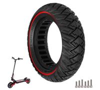 Zero 10X / Kaabo Wolf Warrior X/MANTIS 10 Solid Rubber Tyres - 10 x 3/255 x 80 (80/65-6) Front/Rear Scooter Tyres (Red)