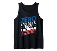 Zero Apologies 100 Percent American Patriotic Design USA Tank Top