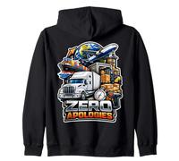 Zero Apologies Global Logistics Statement Zip Hoodie