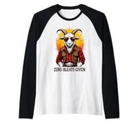 Zero Bleats Given Cool Cowboy Goat Humor Raglan Baseball Tee