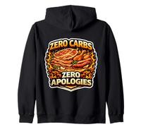 Zero Carbs Zero Apologies Keto Carnivore Ketogenic Diet Fan Zip Hoodie