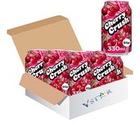Zero Cherry Crush 330ml - Sparkling Low-Calorie Cherry Flavour Soft Drink with Sweeteners, Refreshing Drink - DRP (24 x Can)