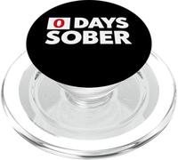 Zero Days Sober Clean White Text Humor PopSockets PopGrip for MagSafe