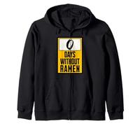 Zero Days Without Ramen Funny Japanese Food Lover Zip Hoodie