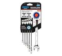 Zero Degree 38141 Ultra-Precise 7-Piece Gearless Ratchet Wrench Set - Nickel Plated High-Carbon Steel with ASME Certified Torque - Durable & Rust-Resistant - Perfect for Tight Spaces, Metric