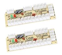 Zero Delay Arcade USB PC Encoder, Arcade Game Controller USB Encoder Board with Button Wire and 5 pin Joystick Cable, for PC for MAME for Raspberry Pi Retropie(QM070913 (Double))
