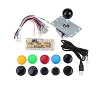 Zero Delay Game DIY Kit with 10 Buttons, Joystick and USB Encoder for MAME PC Fight Stick, Plug - and - Play Controller Parts for Windows XP/7/8/10