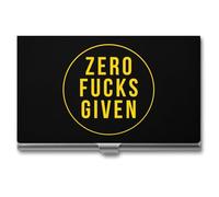 Zero Fcks Given Business Card Wallet Credit Card Holder Metal Square Small Pocket Purse