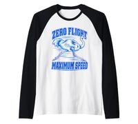 Zero Flight Maximum Speed Ostrich Running Bird Design Raglan Baseball Tee