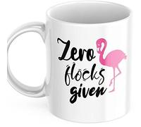 Zero Flock Given 11 Ounce White Ceramic Tea Cup Flamingo Mug, Flamingo Gift, Funny Pun Mug, M561