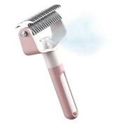 Zero Flying Hair Pet Grooming Tool Dog Deshedding Brush with Sprayer Double Sided Rake Cat Brushes Long Hair Dematting Comb (Pink)