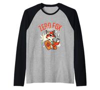 Zero Fox Given - Funny Cool Fox with Coffee Raglan Baseball Tee