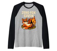 Zero Fox Given - Funny Sarcastic Fox Raglan Baseball Tee