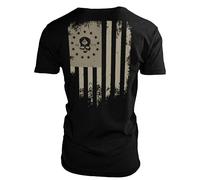 Zero Foxtrot Mens Premium Graphic T Shirts, Short Sleeve, S to 3XL - Zero Nation, RWB Skull, Skull Candy and Uncle Sam Tees, Black Zero Nation Tee, S
