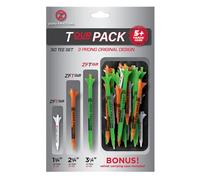 Zero Friction Golf Tee Variety Pack, 50 Tee Set, Includes Bonus Velvet Carrying Pouch