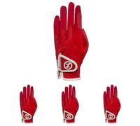 Zero Friction Ladies Cabretta Elite Left Hand Golf Glove, One Size, Red (Pack of 4)