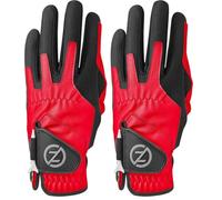 Zero Friction Men's Compression Synthetic Left Hand Universal Fit Golf Glove, One Size, Red, GL00005 (Pack of 2)