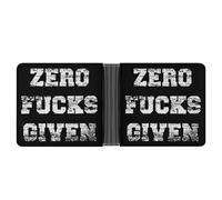 Zero Fucks Given Novelty Billfold Wallet Funny Wallets Bill Coin Card Holder Funny Pouch Purse for Men Women