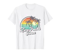 Zero Fucks Given Retro Sunset Palm Trees Funny T-Shirt