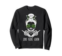 Zero Fucks Given Skull Weed Marijuana Cannabis Smoker tee Sweatshirt