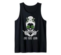 Zero Fucks Given Skull Weed Marijuana Cannabis Smoker tee Tank Top