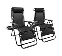 Zero Gravity Chair Set with Locking System Metal Reclining Garden Sun Lounger