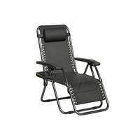 MCC Direct Zero Gravity Reclining Garden Chair Sun Lounger Recliner Textilene Black