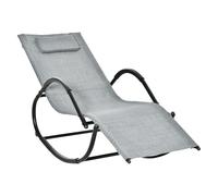 Zero Gravity Rocking Lounge Chair Patio Rocker Removable Pillow, Recliner Seat