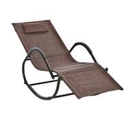 Zero Gravity Rocking Lounge Chair w/ Pillow for Indoor & Outdoor Texteline Brown