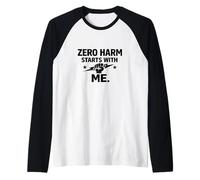 Zero Harm Starts with Me - Safety Culture Motivational Gift Raglan Baseball Tee
