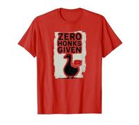 Zero Honks Given Serious Goose Sassy Attitude Humor T-Shirt, Men, Red, 3XL