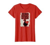 Zero Honks Given Serious Goose Sassy Attitude Humor T-Shirt, Women, Red, XS