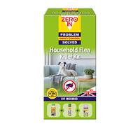 Zero In All-In-One Household Flea Killer Kit, Flea Powder 300g, Flea Killer 300ml, Natural Killer Flea Bomb 150ml
