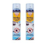 Zero in B e d Bug & Dust Mite Killer - Bed Bug Spray for Mattress, Bed Frames & Furnishings - Fast-Acting Aerosol Surface Treatment for Immediate Results - Prevents Allergies - 300ml Multi Packs X2