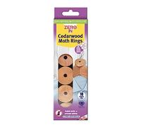 Zero In Cedarwood Moth Repellent Ring - 10-Pack. Made from 100% Natural Eastern Aromatic Red Cedar for Effective, Long-lasting, Chemical-free Control. Place in Wardrobes, Drawers and Cupboards