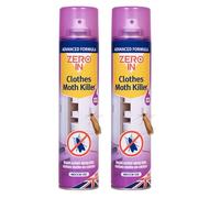 Zero In Clothes Moth Killer Spray, Ready-To-Use, Kills Moths, Eggs and Larvae, 300ml, Pack of 2