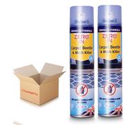Zero In Clothes Moths Killer Spray 300ML - Rapid Action Formula Kills Moth, Eggs and Larvae - Indoor Long-Lasting Aerosol Spray For Wardrobes, Textiles, Cupboards and Drawers Before Storage (2 Pack)
