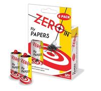 Zero In Fly Papers 8 Pack, Yellow