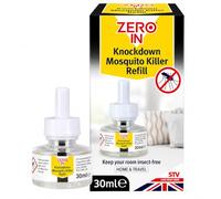 Zero In Knockdown Mosquito Killer Refill 30ml - Electric Mosquito Repellent Liquid Refill for Plug-In Diffusers, Fast Acting Indoor Mosquito Control for Home, Bedroom & Travel