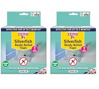 Zero in® Silverfish Ready Baited Traps - Twinpack, Effective Silverfish Control for Homes, Non-Toxic, Long-Lasting, Ready-to-Use, Poison-Free Insect Killer (Pack of 2)